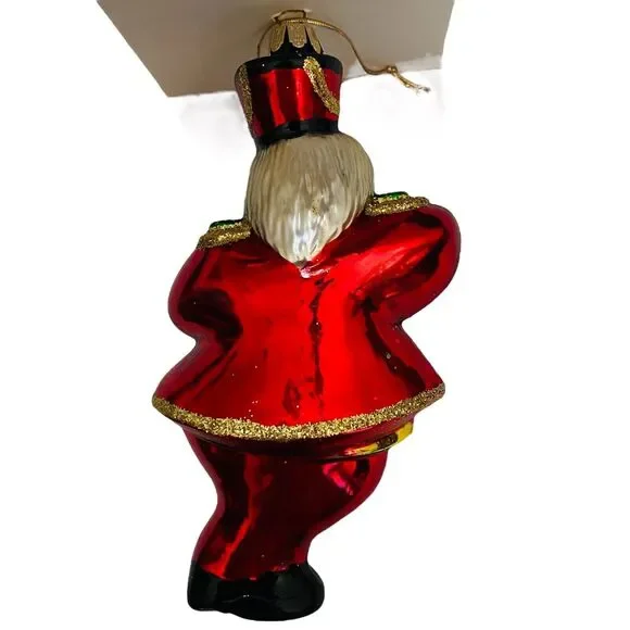 Vtg Santa Claus Drummer Band European Style Hand Blown Glass Christmas Ornament - Picture 4 of 16